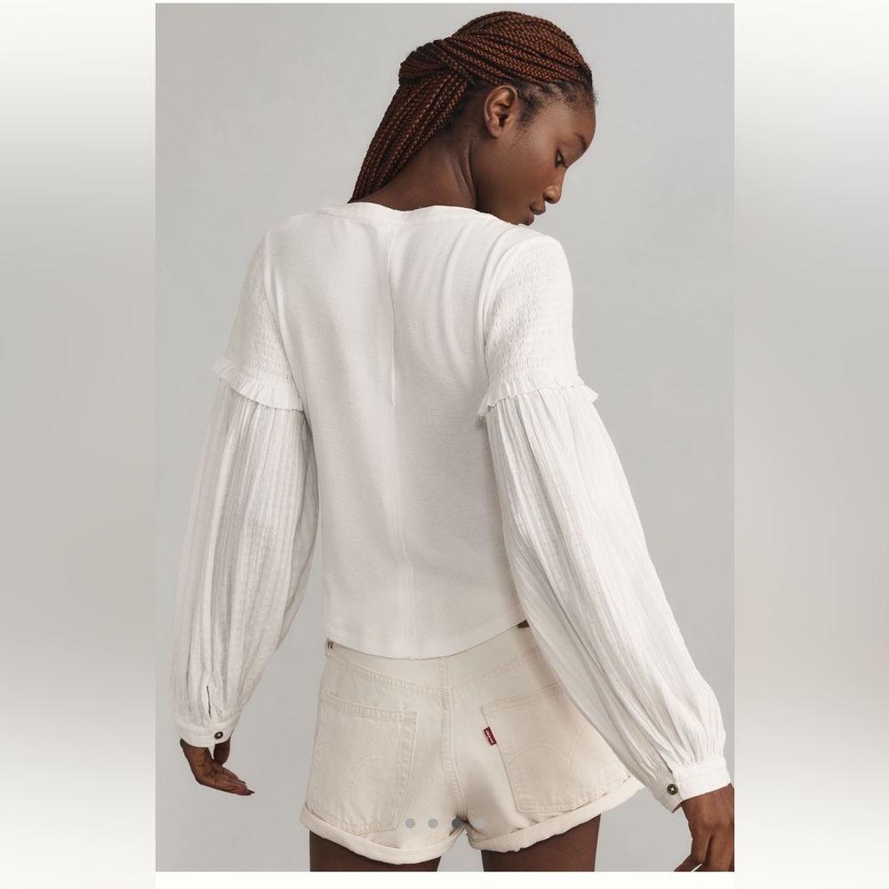 The Andie Ribbed Henley by Pilcro - Picture 3 of 4